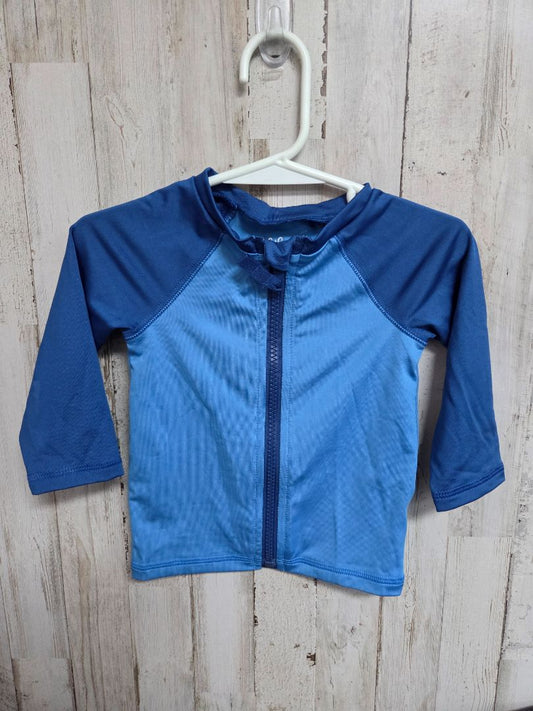 BLUE CAT & JACK ZIP RASH GUARD TOP, BOY 12M