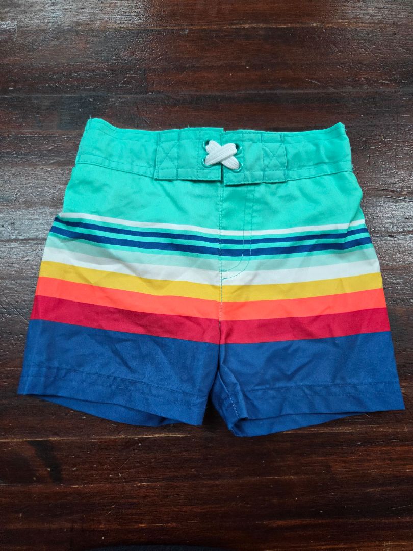 MULTI CAT & JACK STRIPED SWIM SHORTS, BOY 12M