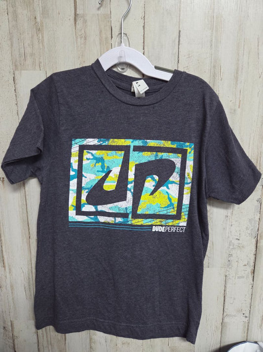 BLUE-GREY DUDE PERFECT CAMO LOGO TEE, BOY 6/7