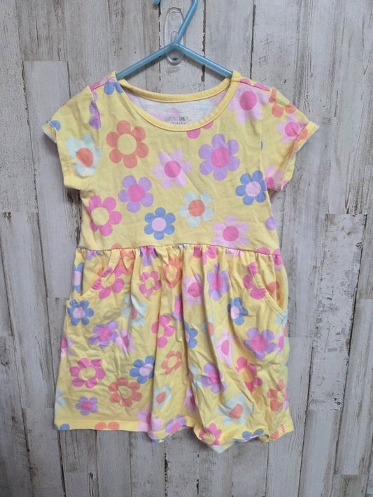 YELLOW GARANIMALS FLOWER DRESS, GIRL 4T
