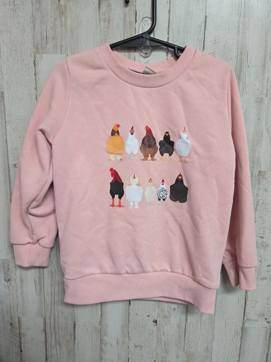 PINK  CHICKEN PULLOVER, GIRL 4T