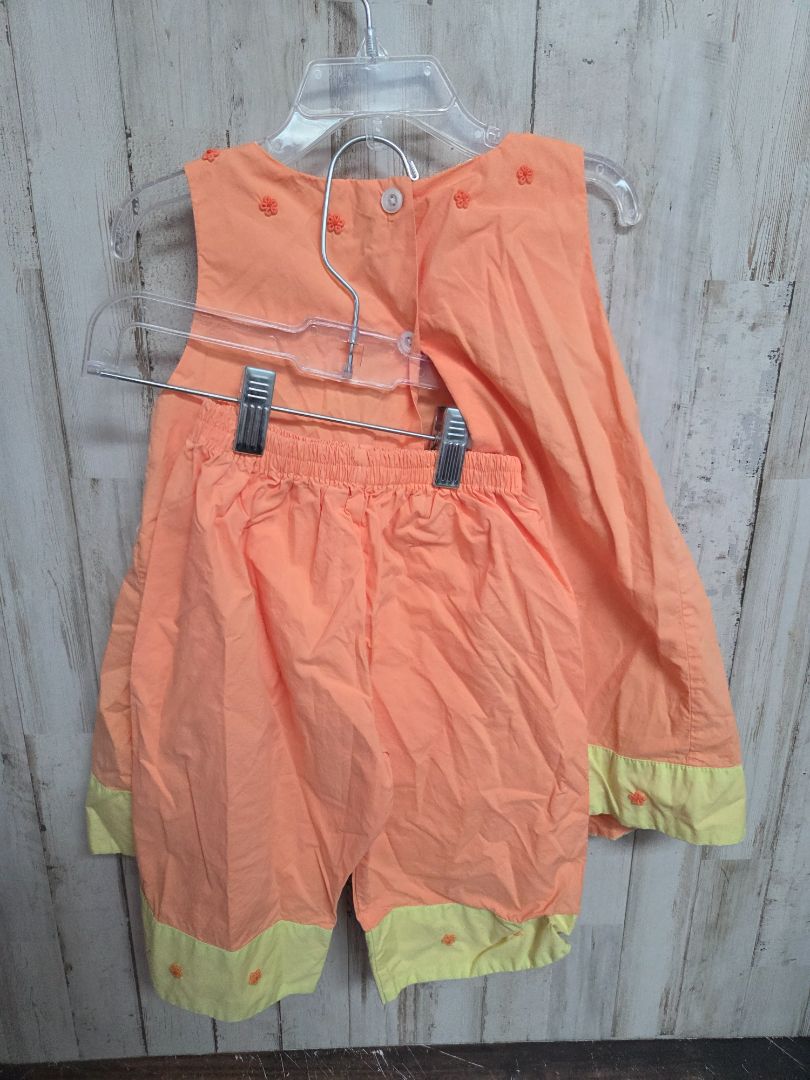ORANGE CINDYS BOW TOP & PANTS, GIRL 4T