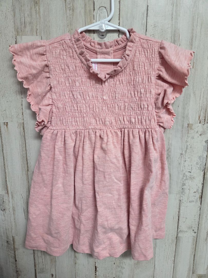 PINK BONNIE JEAN HEATHERED SMOCKED TOP, GIRL 5