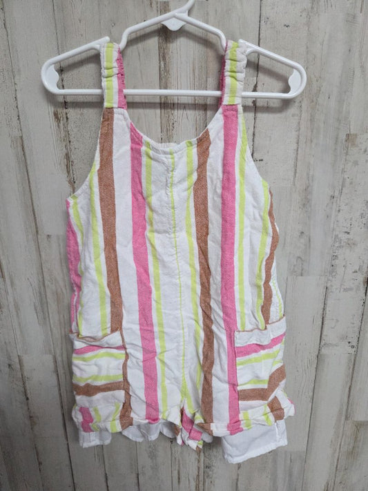 WHITE WONDER NATION STRIPED ROMPER, GIRL 5T