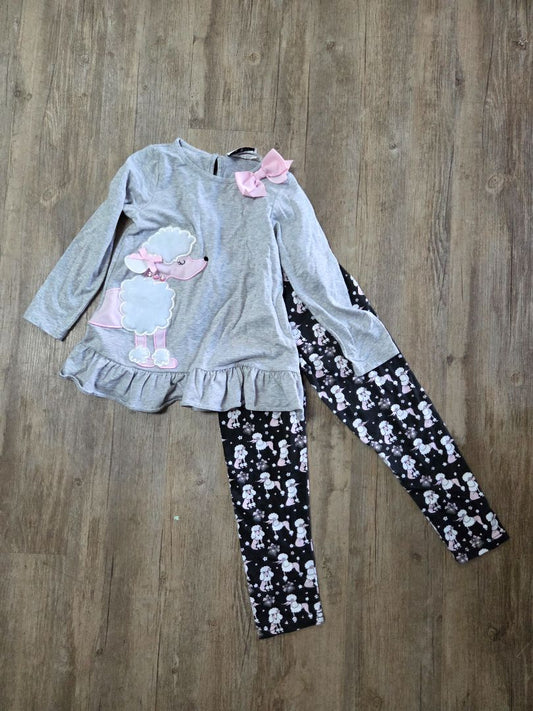 GREY RARE EDITIONS POODLE OUTFIT, GIRL 5T