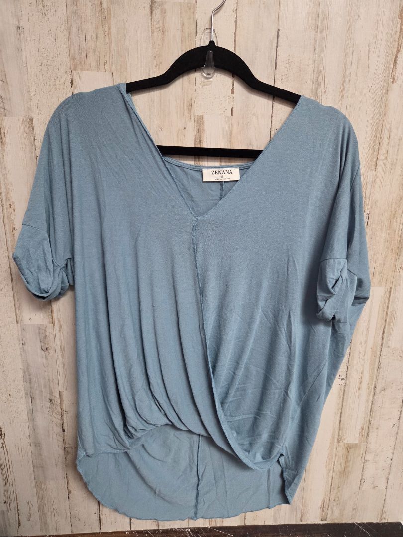 Blue ZENANA cross front top, Ladies S