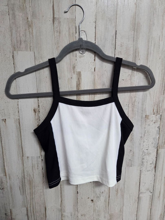 BLACK/WHITE Shien Ribbed crop tank, Ladies S