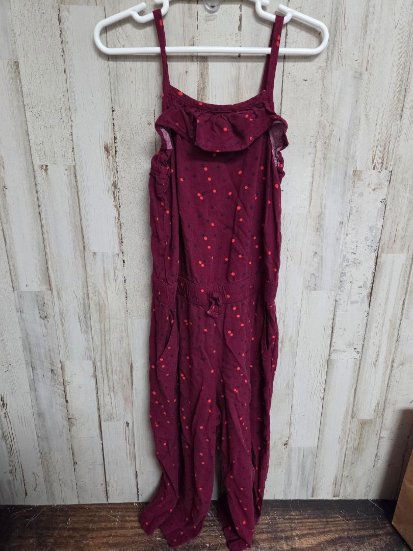burgundy cat & jack polka dot jumpsuit, girl 4/5