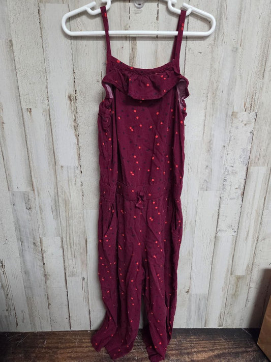 burgundy cat & jack polka dot jumpsuit, girl 4/5
