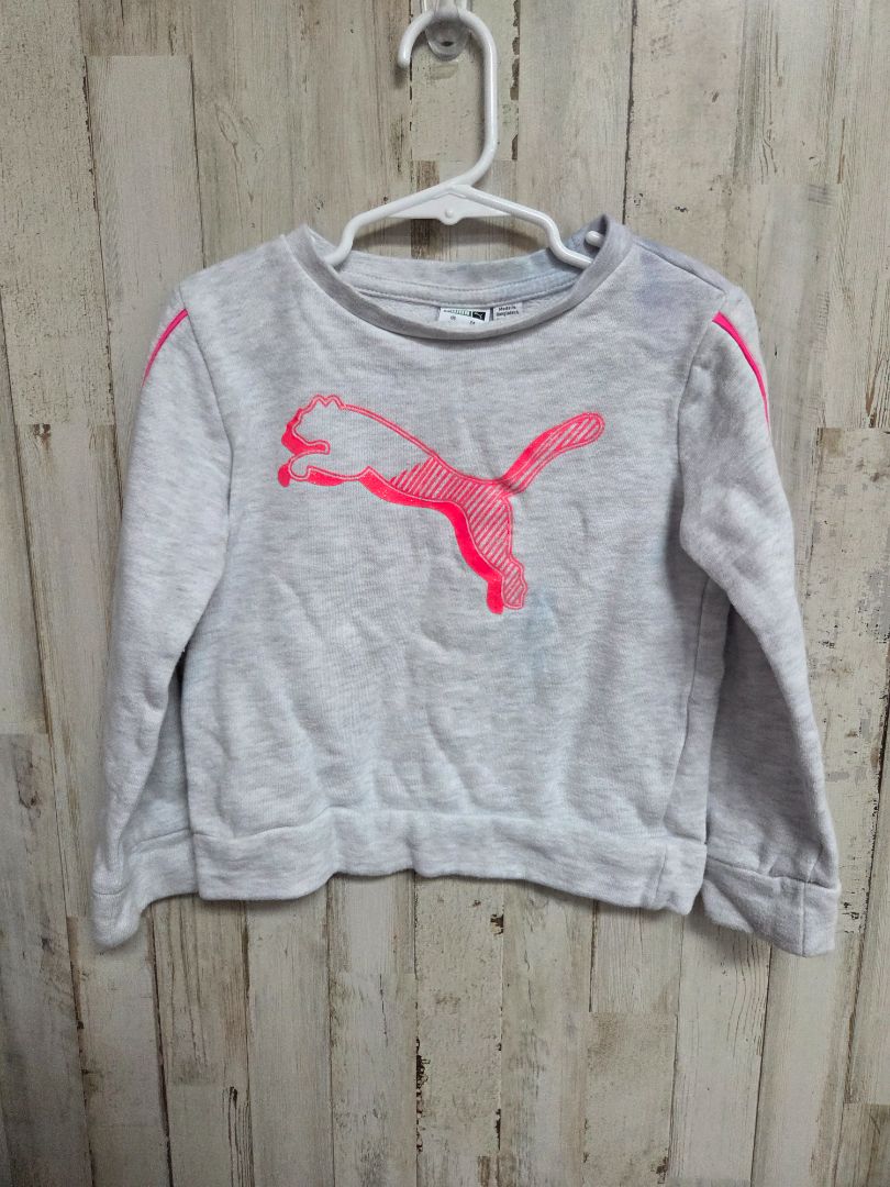 grey puma logo sweatshirt, girl 5t