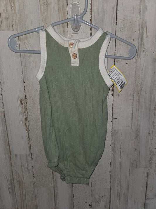 Green Cat and Jack Striped tank bubble, Boy 6-9M