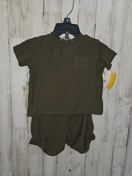 Olive Little lad Textured 2pc set, Boy 6-9M