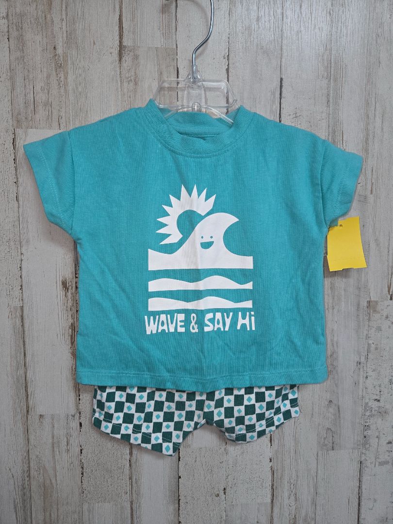 Green Cat and Jack Wave & Save Hi 2pc set, Boy 6-9M