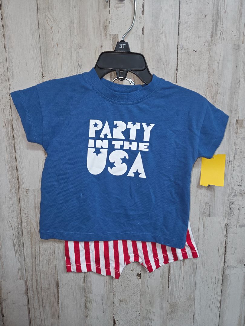 Blue Cat and Jack Party in the usa 2pc set, Boy 6-9M