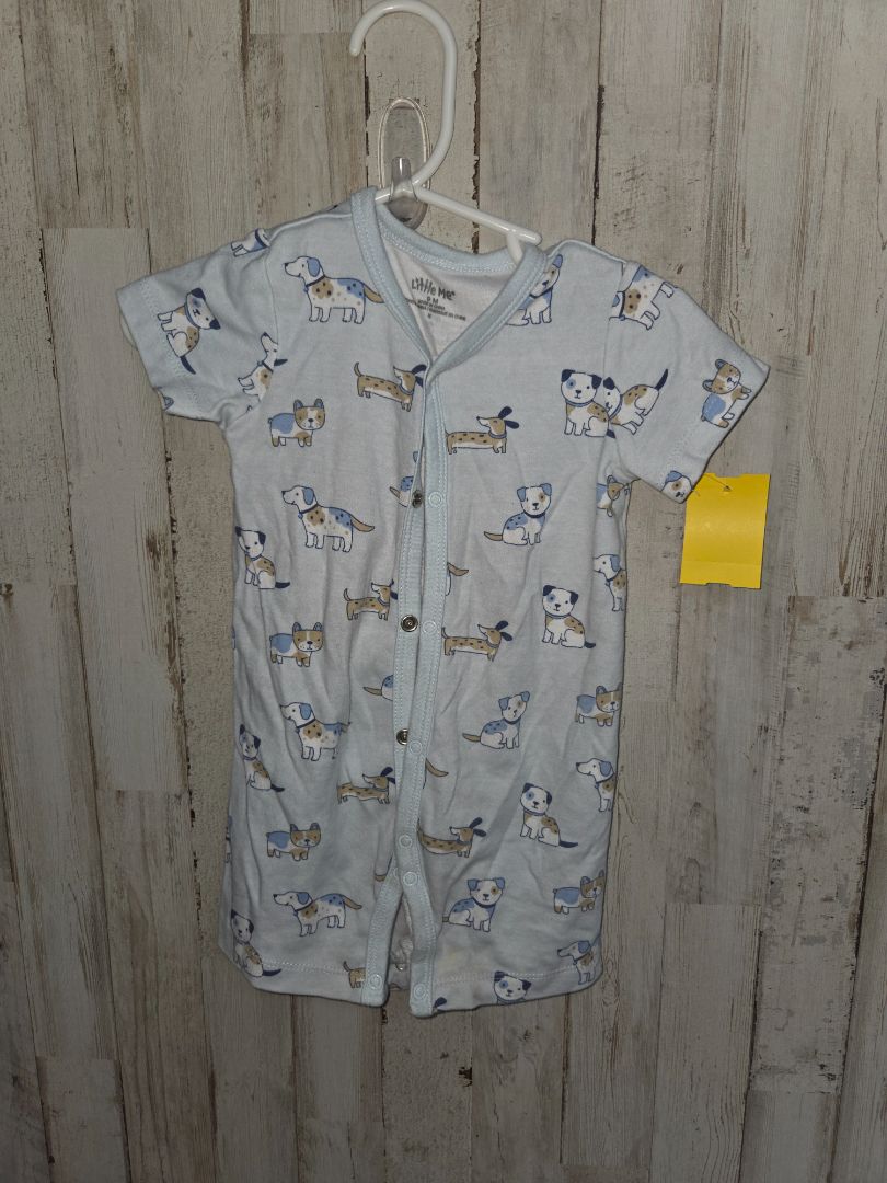 Blue Little me Dog romper, Boy 9M