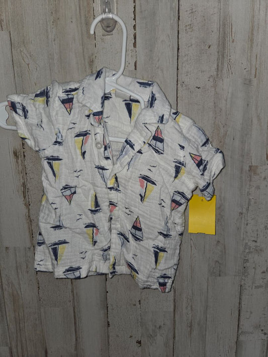 White Baby essentials Sailboat top, Boy 9M