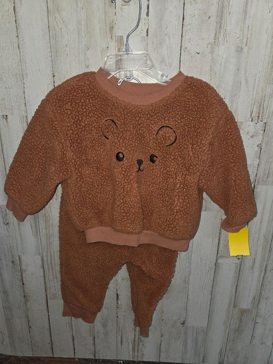 Brown Cat and Jack Sherpa teddy bear 2pc set, Boy 12M