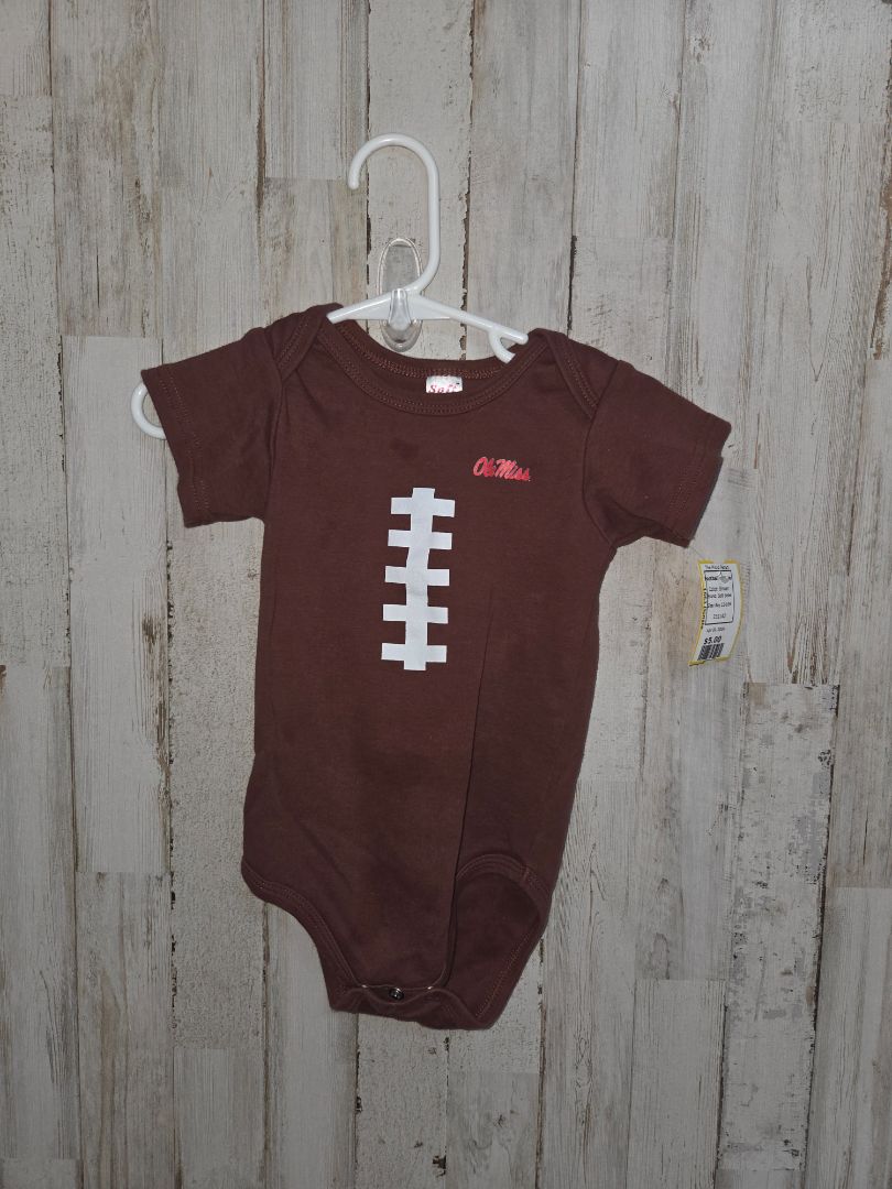 Brown Soft bebe Football onesie, Boy 12-18M