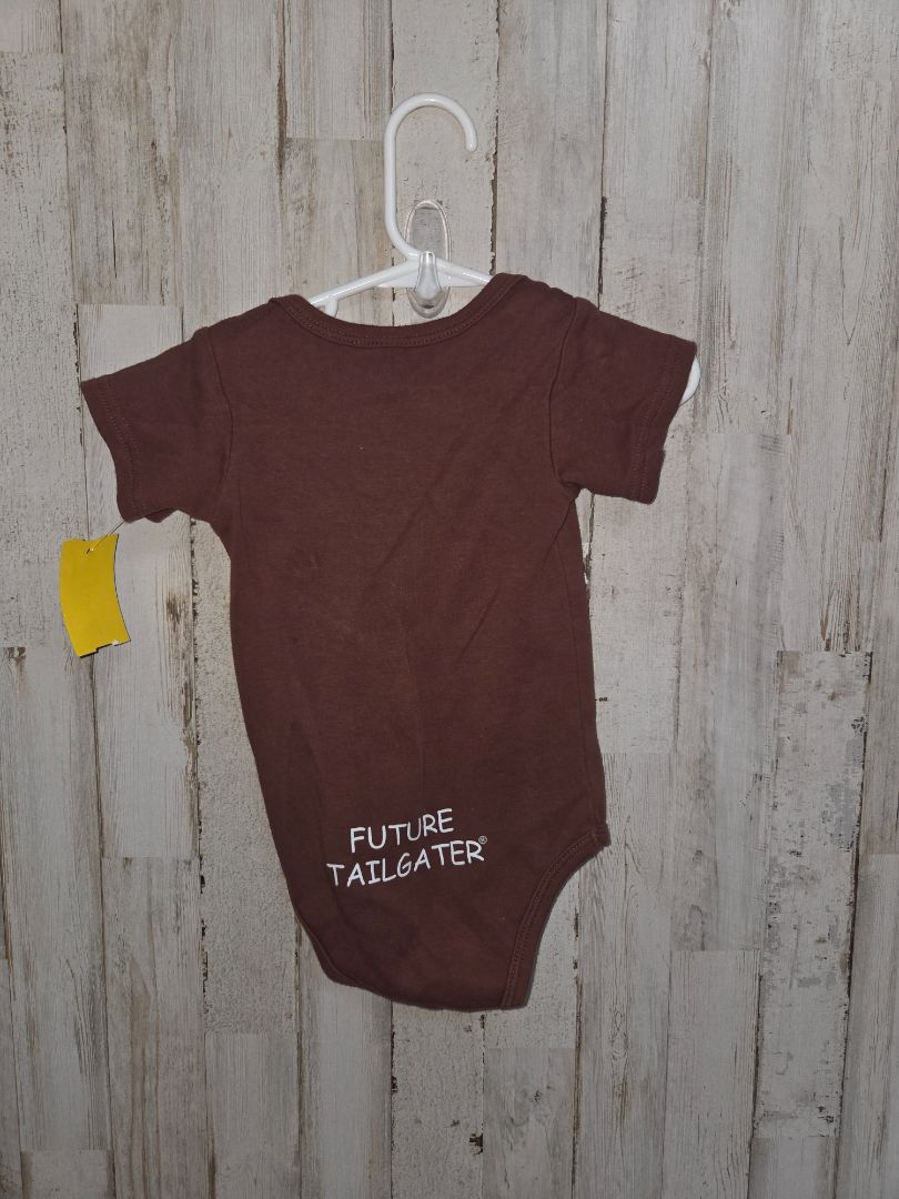 Brown Soft bebe Football onesie, Boy 12-18M