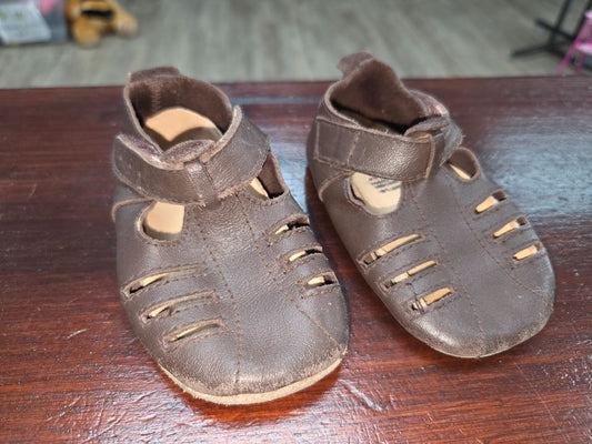 brown bobux leather shoes, shoes 3-9m