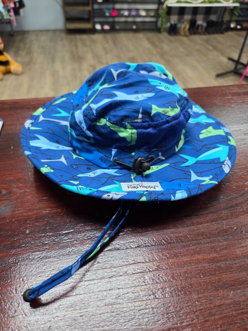 blue flap happy shark hat