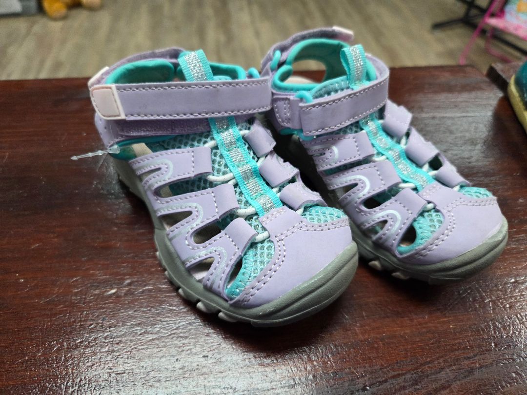teal/lilac cat & jack cage sandals, shoes 7