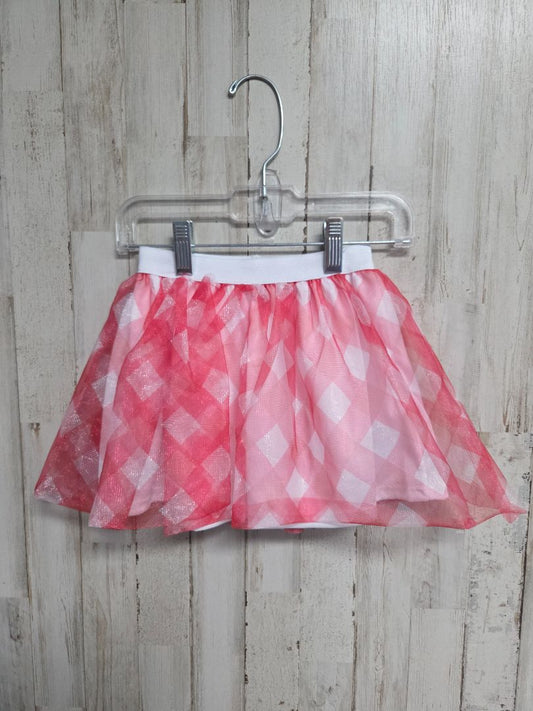 red disney gingham mesh skirt, girl 2t