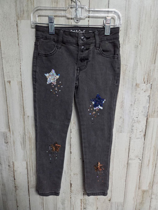charcoal cat & jack sequin star jeans, girl 4t