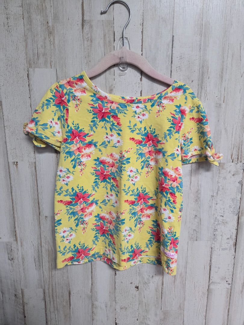 yellow ruffle butts floral tie top, girl 5