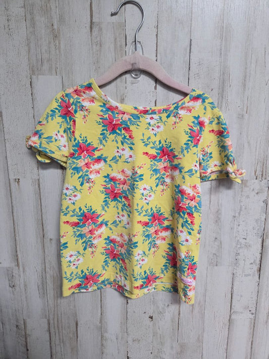 yellow ruffle butts floral tie top, girl 5