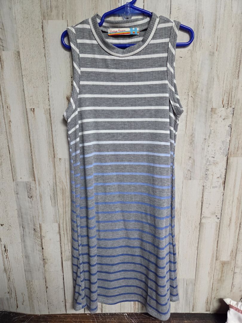 grey vintage havana striped ribbed dress, girl 7/8