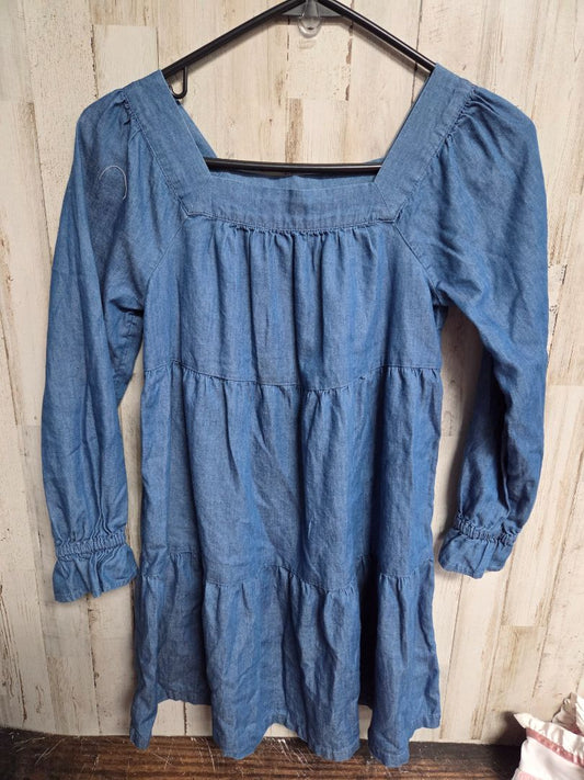 blue gap chambray tier dress, girl 8