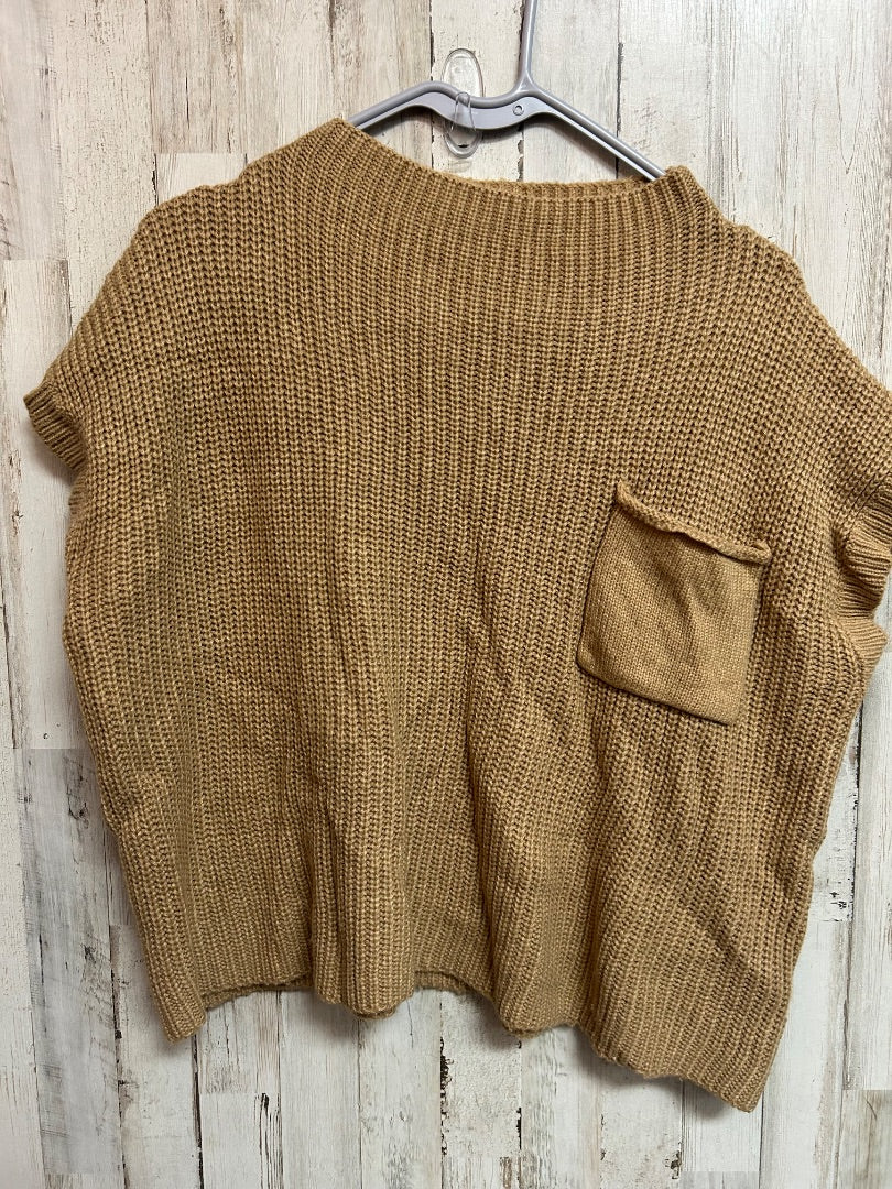 TAN SHEIN KNIT POCKET VEST, LADIES XL
