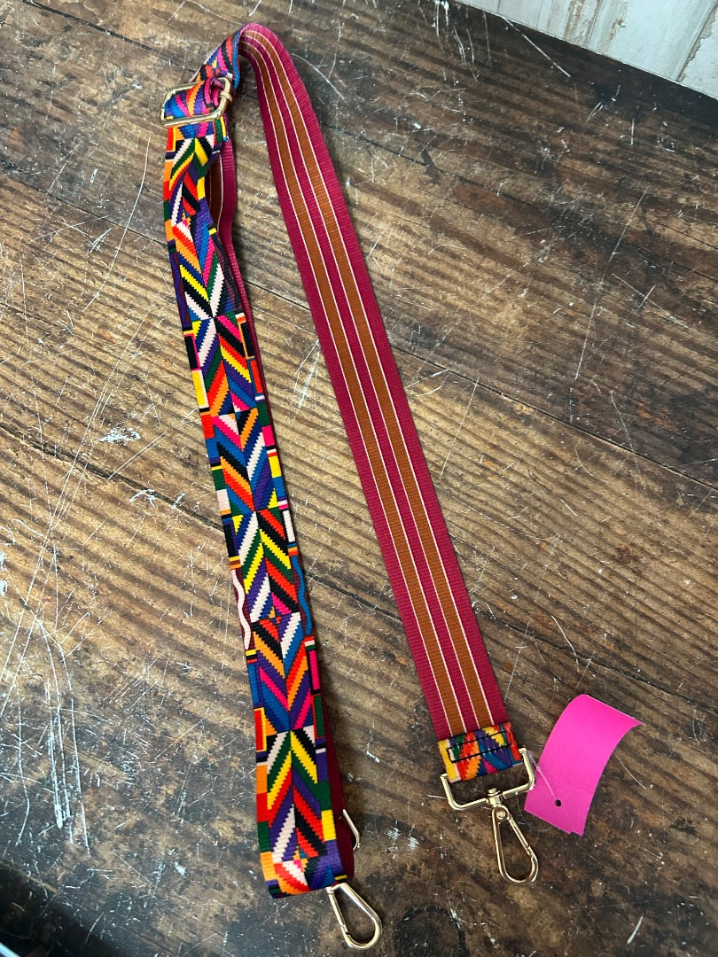 MULTI  STRIPE/AZTEC PURSE STRAP