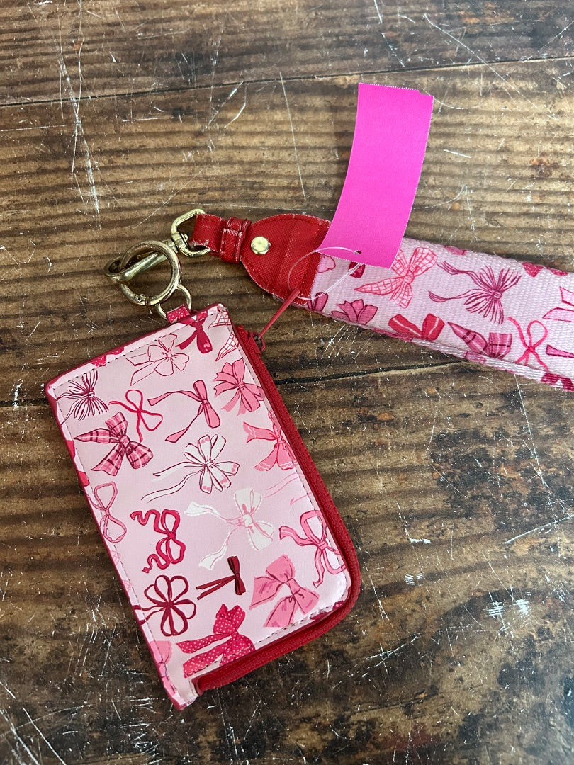 PINK SIMPLY SOUTHERN BOW WALLET WRISTLET