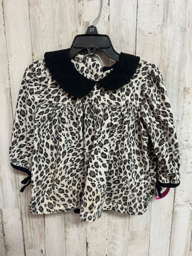 BROWN/BLACK MILLIE JAY CHEETAH 2PC SET WITH BLOOMS, GIRL 18M