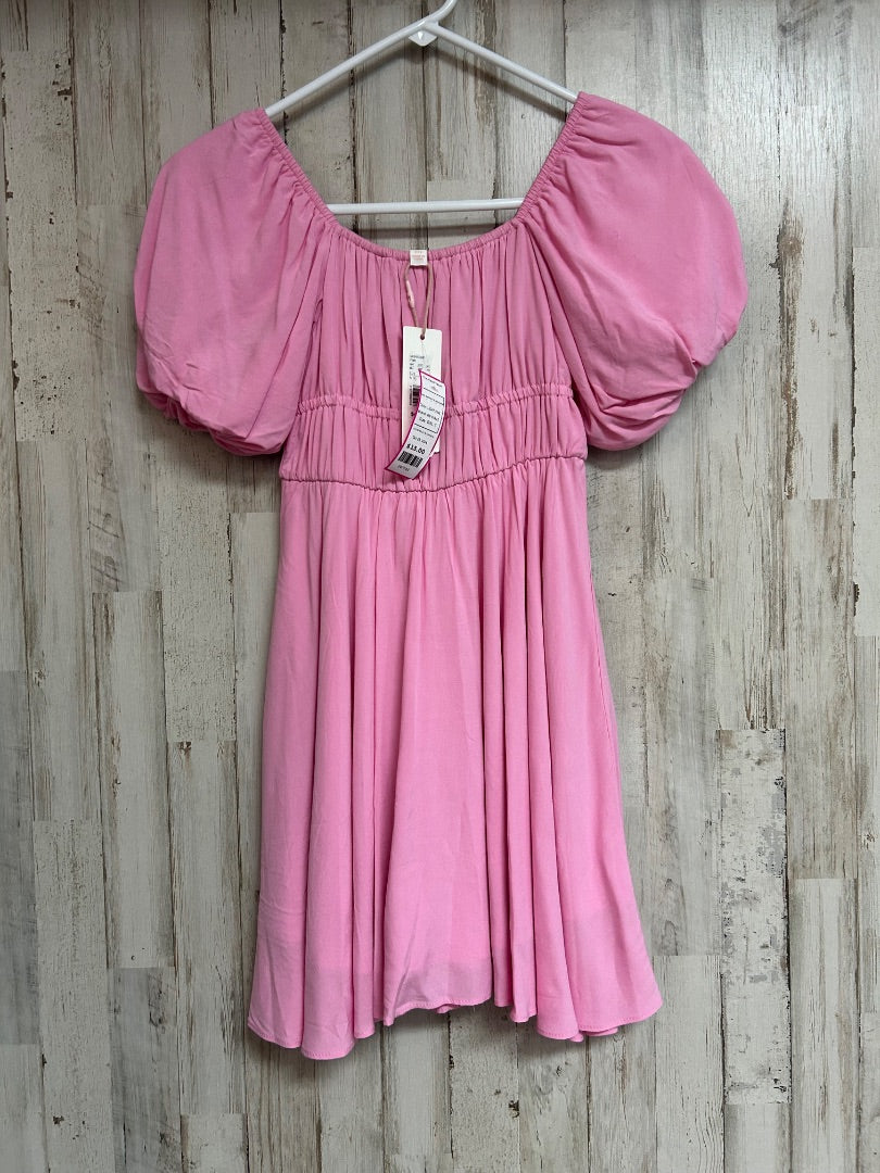 LIGHT PINK GB GIRLS NEW TIER PUFF SLEEVE DRESS, GIRL 7