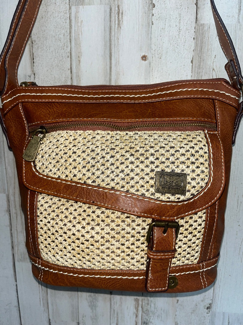 BROWN BOC STRAW DETAIL PURSE, PURSES