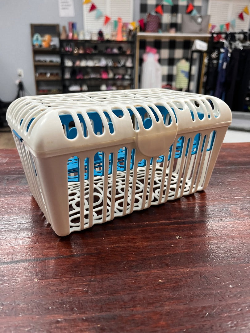 WHITE/BLUE MUNCHKIN DISHWASHER BOTTLE BASKET