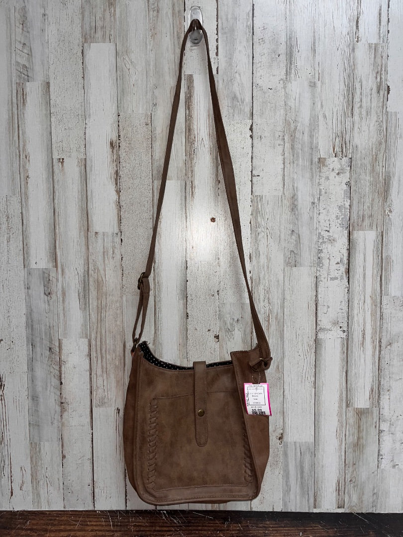 BROWN  SQUARE WOVEN TRIM PURSE