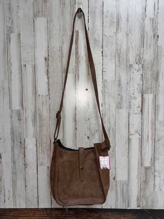 BROWN  SQUARE WOVEN TRIM PURSE