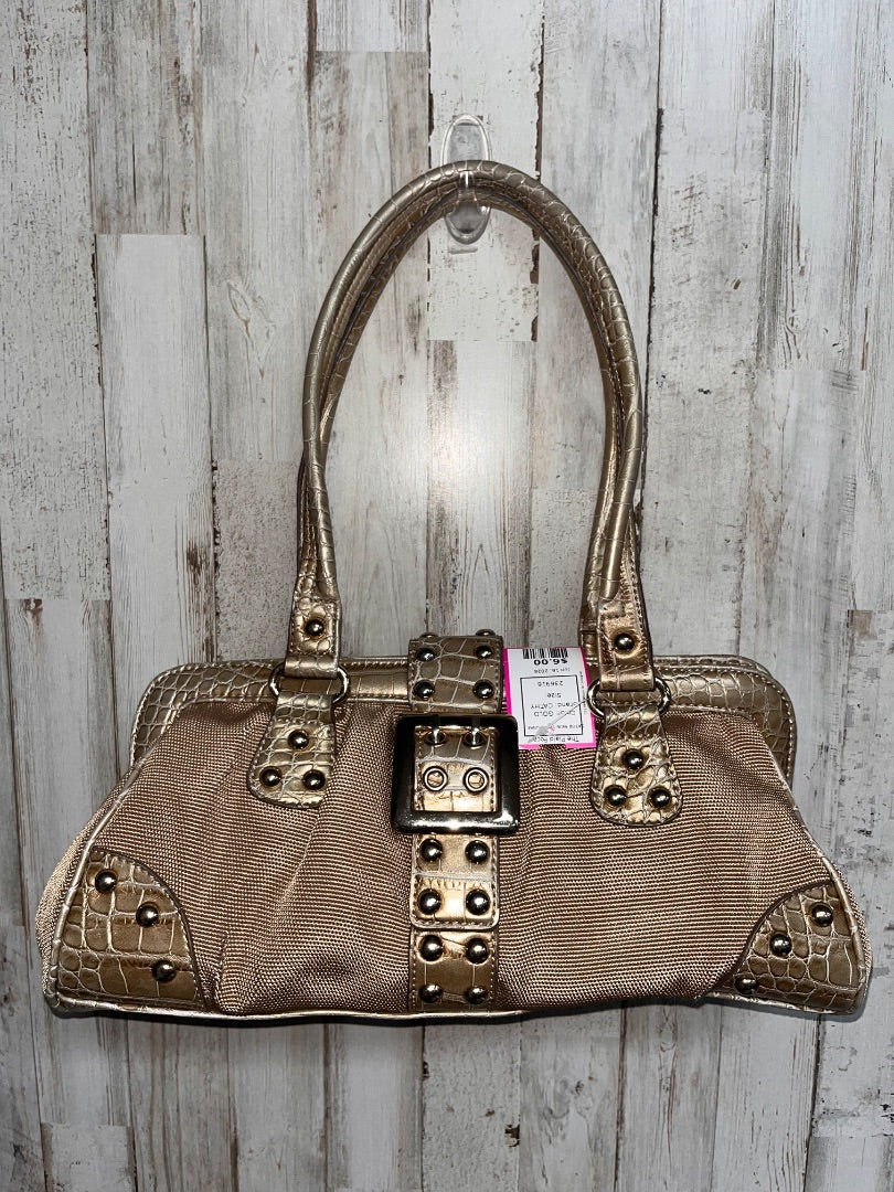 GOLD CATHY GATOR SKIN TRIM PURSE