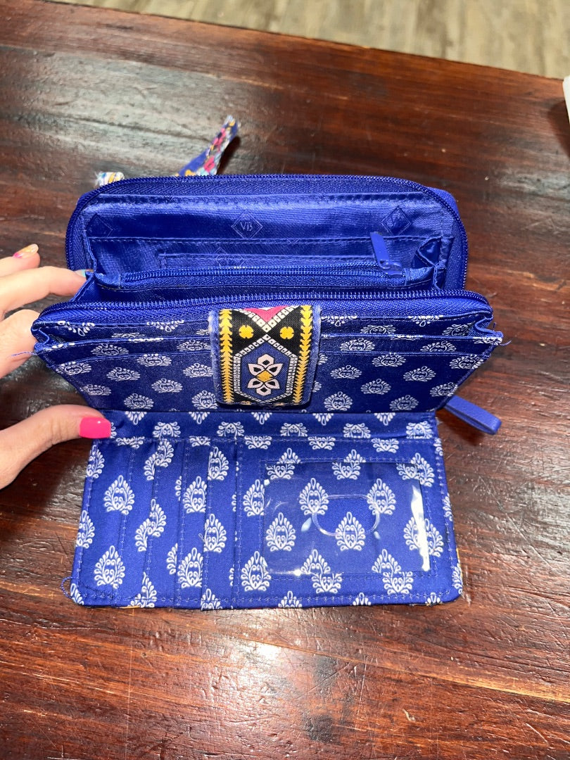 BRIGHT BLUE VERA BRADLEY PAISLEY QUILTED WALLET CLUTCH
