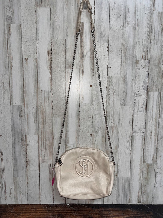 TAUPE STEVE MADDEN LOGO LEAHTER CROSSBODY