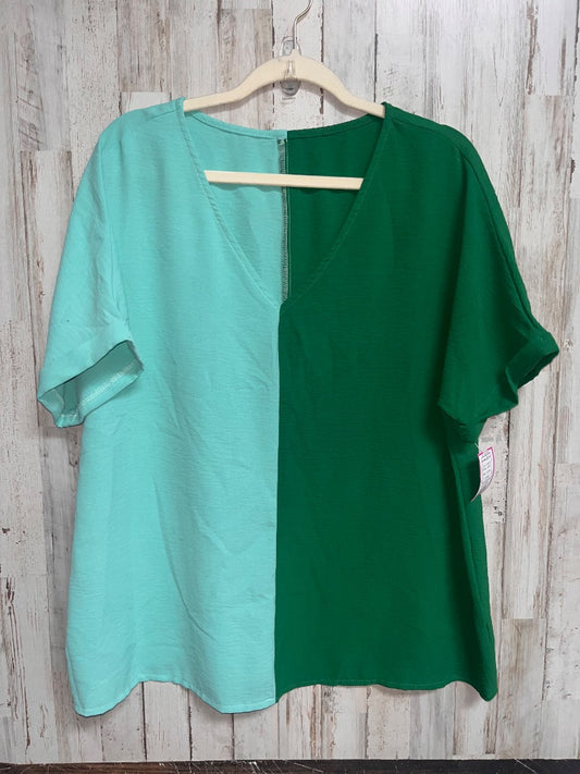GREEN SHEIN COLORBLOCK TOP, LADIES L