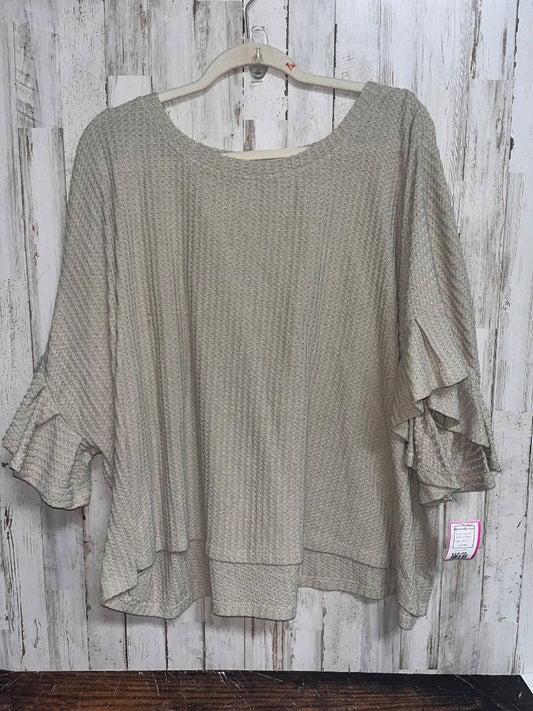 TAUPE KORI WAFFLE KNOT TOP, LADIES L