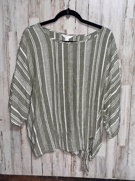 SAGE TIME & TRU STRIPE KNOT TOP, LADIES L