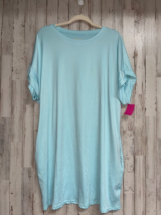 TEAL SHEIN POCKET DRESS, LADIES XL