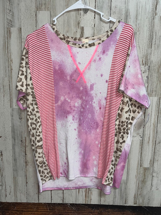 PURPLE 7TH RAY DYE CHEETAH TOP, LADIES XL