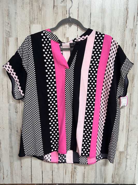 BLACK SHEIN STRIPE DOT TOP, LADIES XL